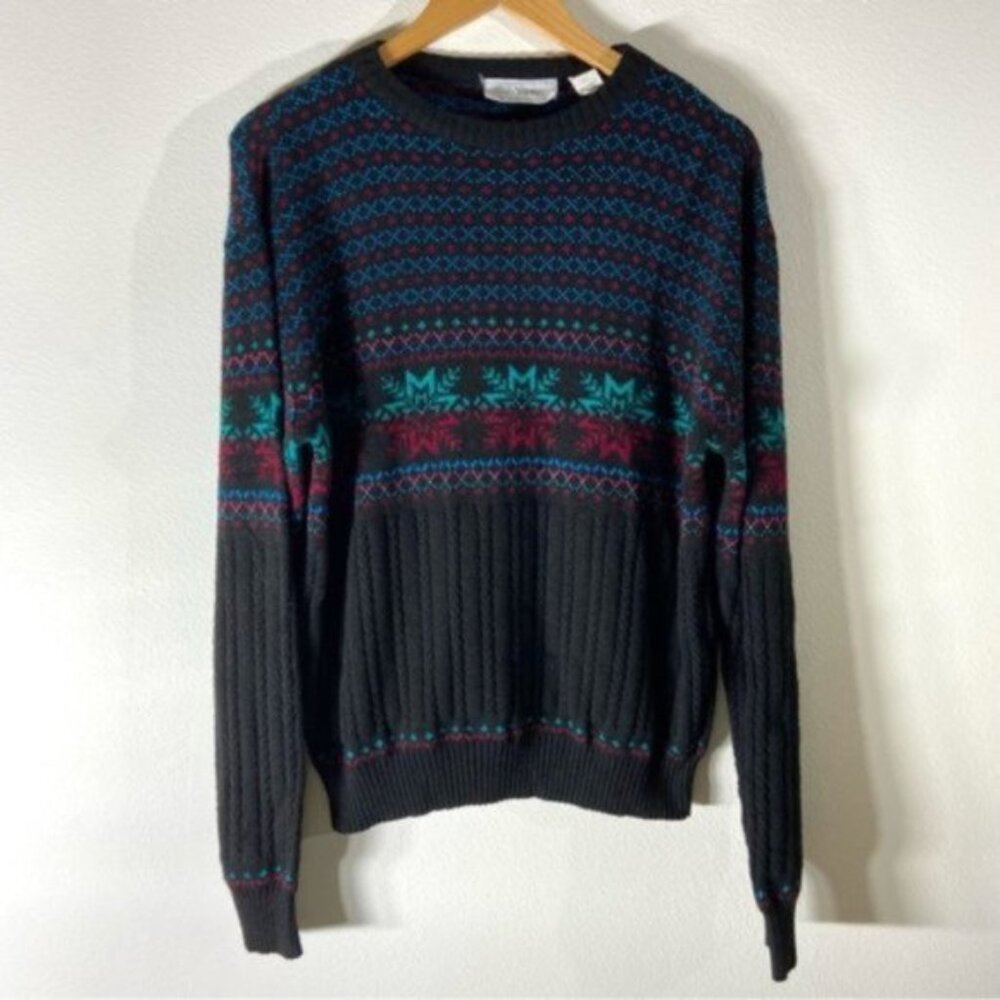 Vintage Rob Winter Men’s Acrylic Knit Snowflake Sweater. Size XL.